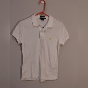 Ralph Lauren Classic White Polo Shirt with Green Logo